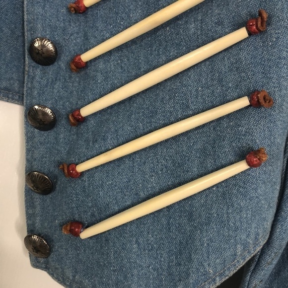 VINTAGE DOUBLE D RANCH BEADED WOMENS DENIM JACKET SUEDE FRINGE - Picture 6 of 16